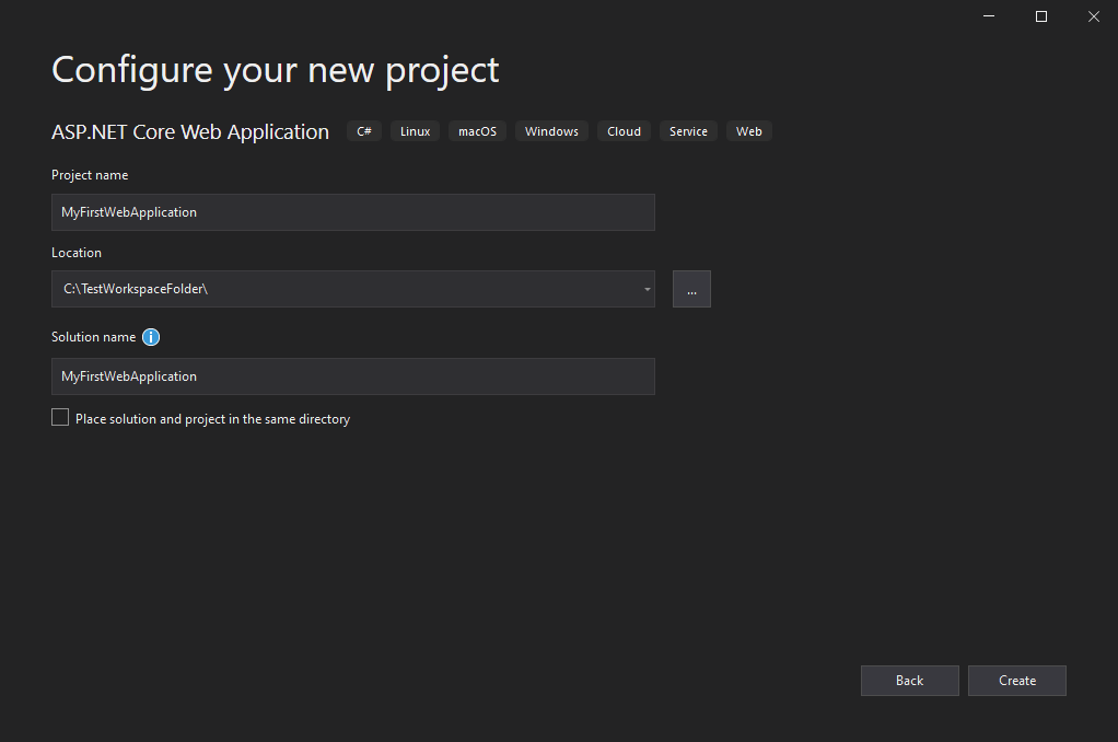 Configure Project Screen