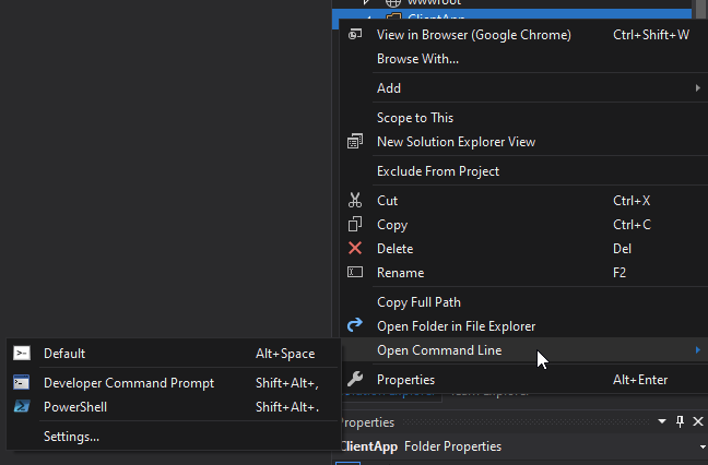 Right click Context Menu