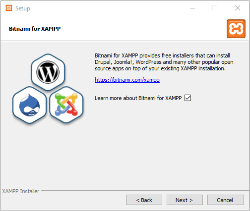 Bitnami for XAMPP screen